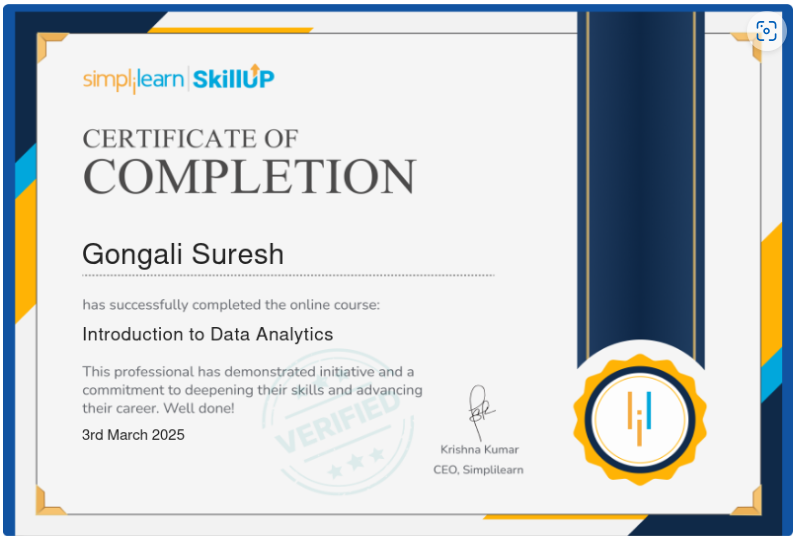 Data Analytics Certificate